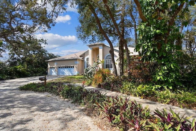 view of front of house with a garage