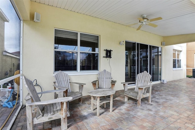 view of patio / terrace with ceiling fan