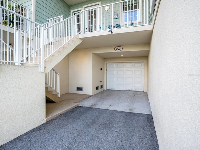 property entrance featuring a garage