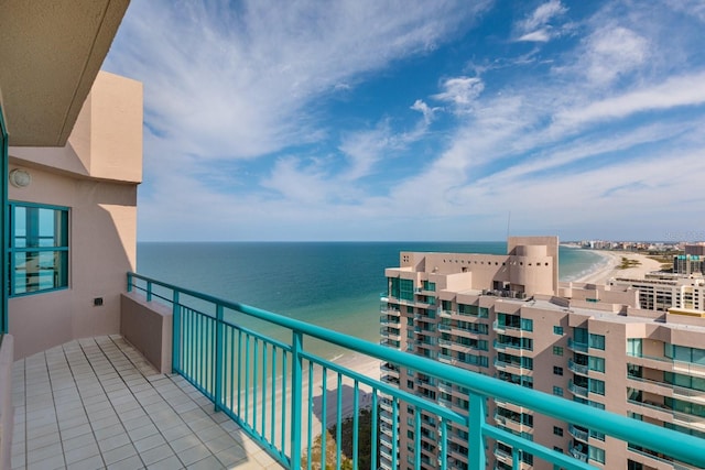 balcony with a water view