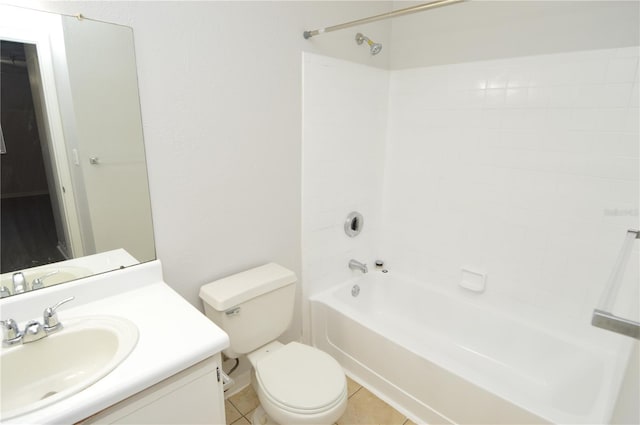10263 Gandy Blvd N Unit 105, Saint Petersburg, FL 33702 - bathroom featuring toilet, vanity,  shower combination, and tile patterned flooring