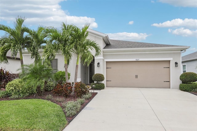 view of front of home with a garage