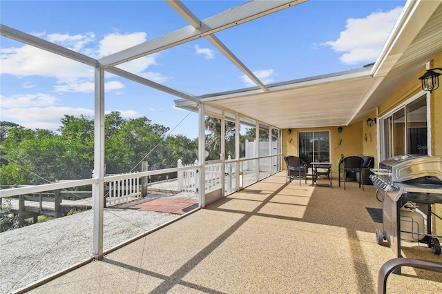 view of unfurnished sunroom