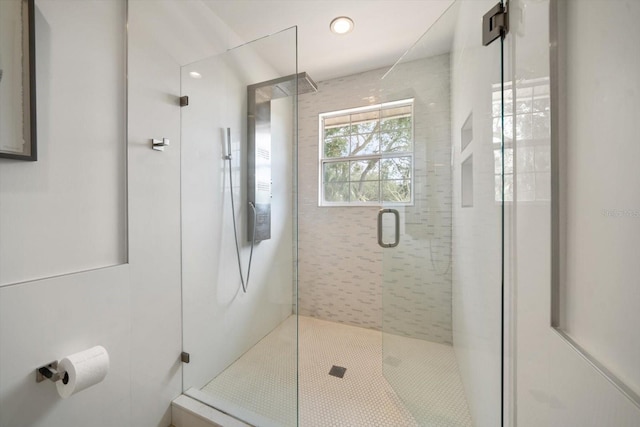 bathroom featuring walk in shower