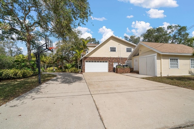 exterior space featuring a garage