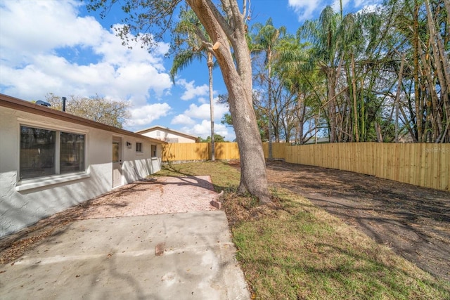 view of yard with a patio area