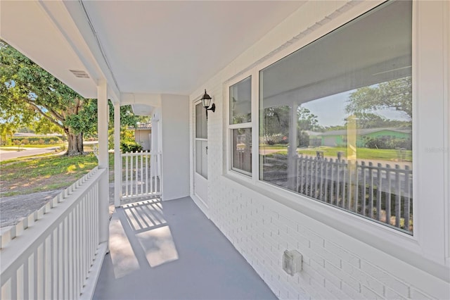 view of patio / terrace featuring visible vents and covered porch