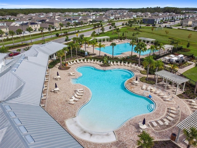 16126 Sunday Stroll Way, Odessa, FL 33556 - community pool featuring a pergola and a residential view