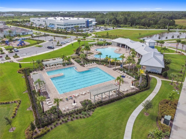 16126 Sunday Stroll Way, Odessa, FL 33556 - drone / aerial view of a pool area