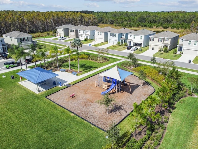 16126 Sunday Stroll Way, Odessa, FL 33556 - aerial perspective of suburban area featuring a forest