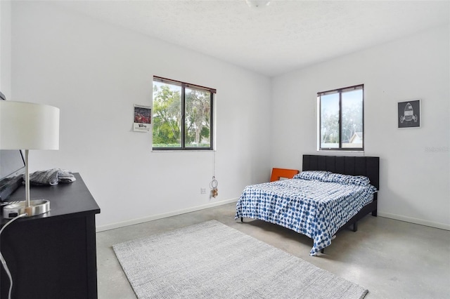 bedroom with a textured ceiling