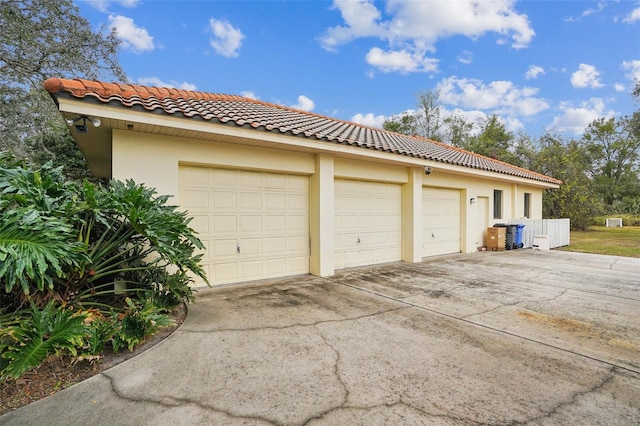 view of garage