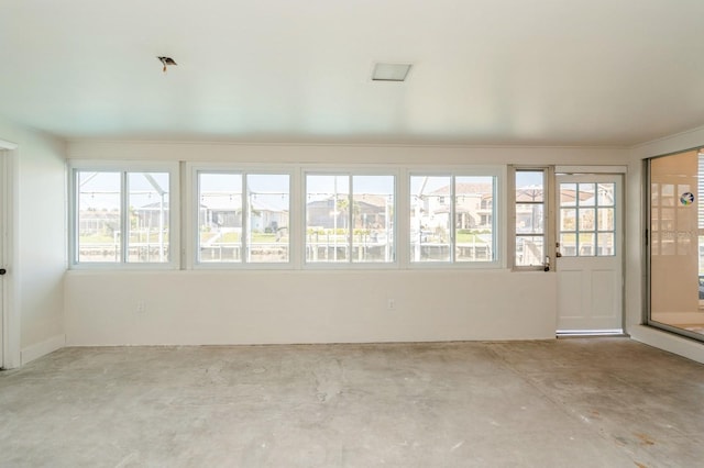 view of unfurnished sunroom