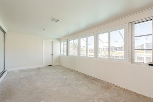 view of unfurnished sunroom