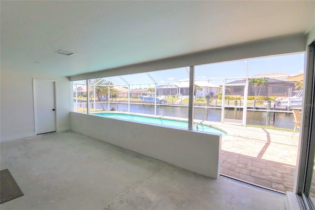 2821 Coral Way, Punta Gorda, FL 33950 - exterior space featuring a residential view, a water view, a patio area, and glass enclosure