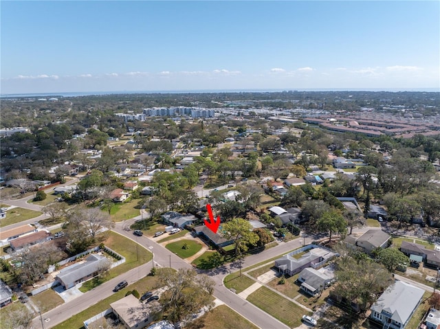 aerial view with a residential view