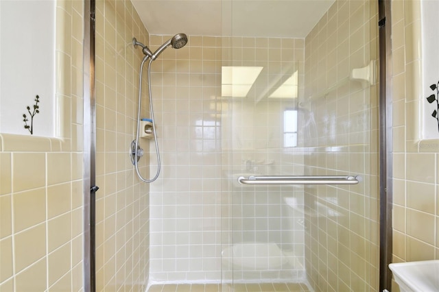 bathroom with walk in shower