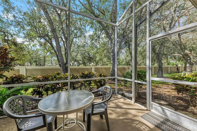 view of sunroom / solarium