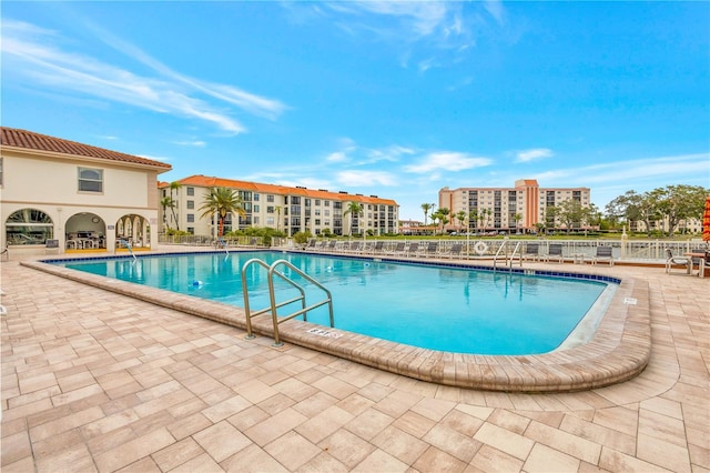 view of pool with a patio area