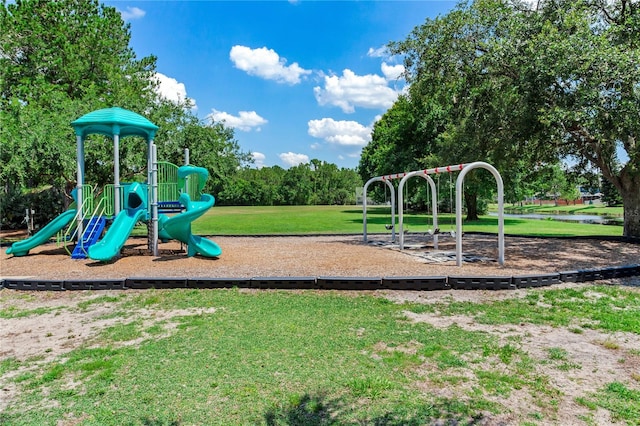 community play area with a yard