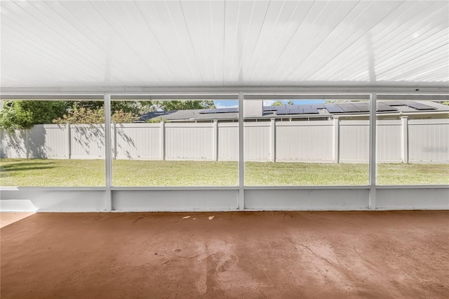 view of unfurnished sunroom