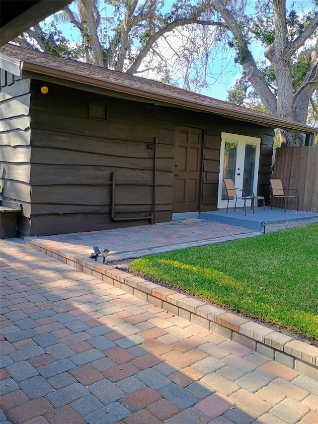 exterior space with french doors