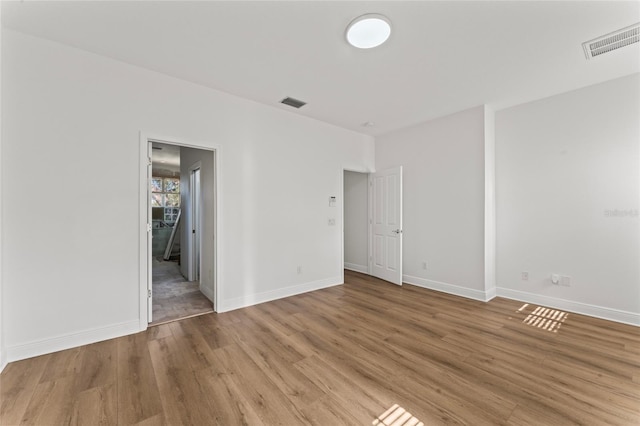 empty room featuring light hardwood / wood-style flooring