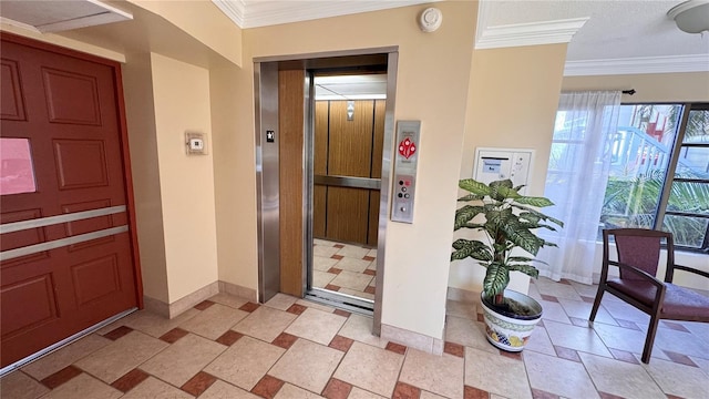 doorway to property with elevator