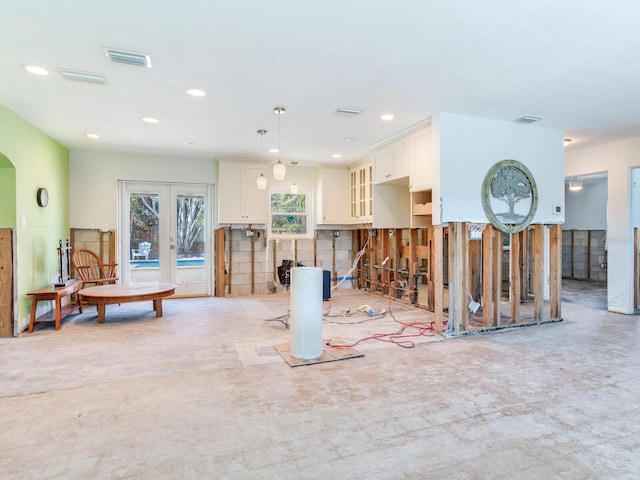 interior space with french doors