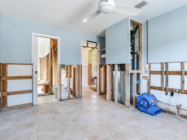 miscellaneous room with ceiling fan