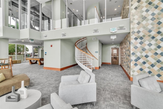 777 N Ashley Dr Unit 1915, Tampa, FL 33602 - carpeted living room with a high ceiling