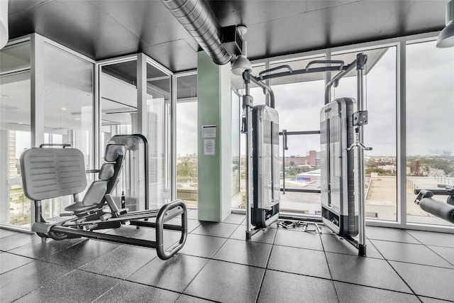 777 N Ashley Dr Unit 1915, Tampa, FL 33602 - workout area with a wall of windows