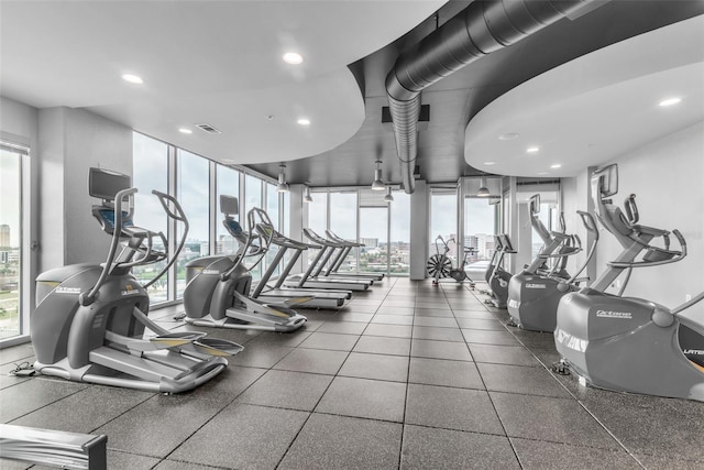 777 N Ashley Dr Unit 1915, Tampa, FL 33602 - workout area featuring expansive windows