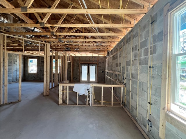 miscellaneous room featuring french doors