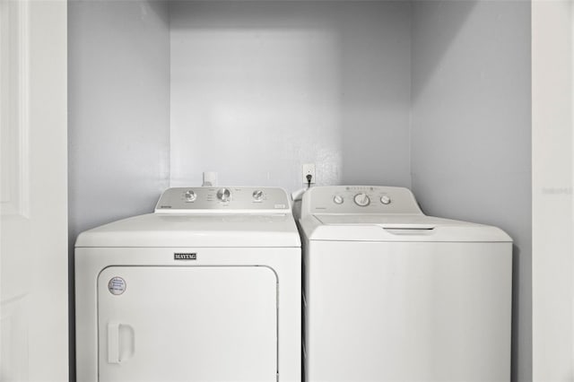 laundry room featuring washer and dryer