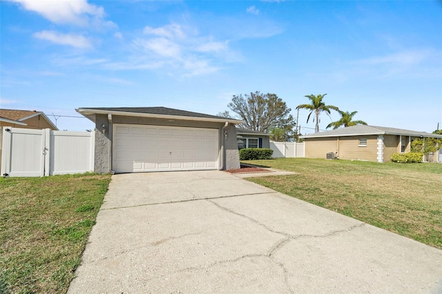 view of front of house with a garage and a front yard