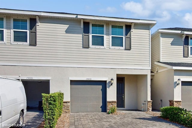 view of property featuring a garage