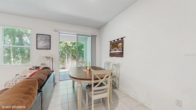 tiled dining area featuring a wealth of natural light