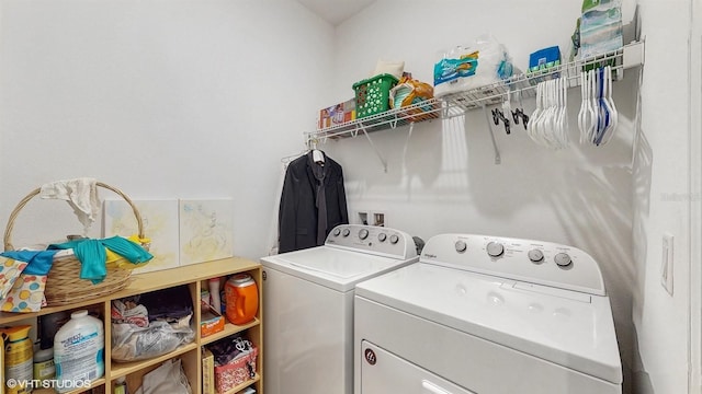 laundry area with washer and dryer