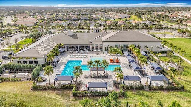 aerial view featuring a residential view