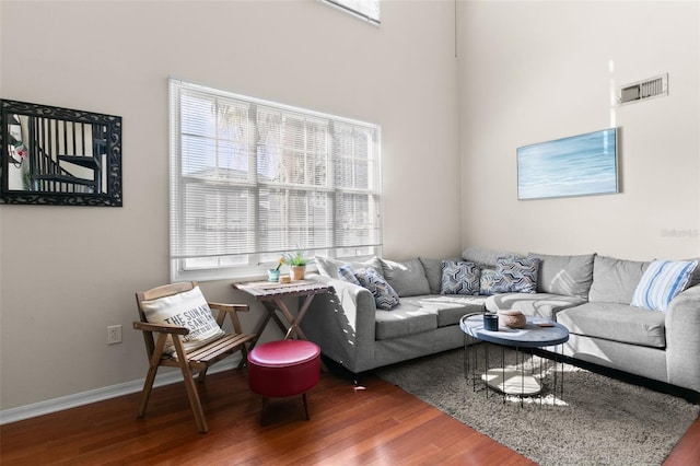 living room featuring wood-type flooring