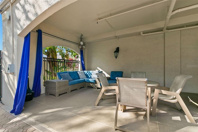 view of patio featuring an outdoor living space