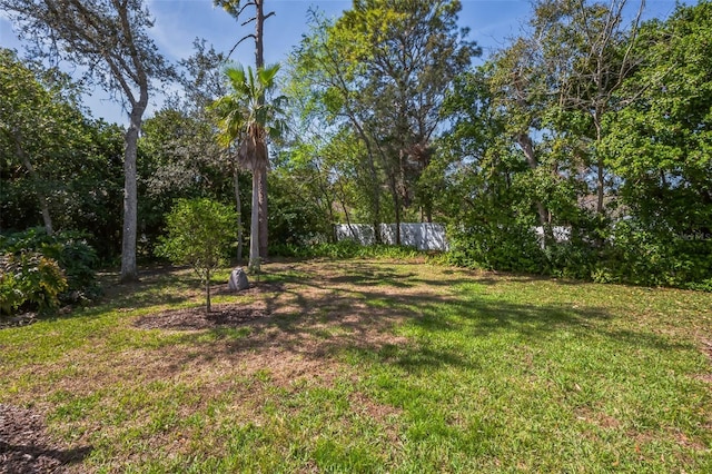 view of yard with fence