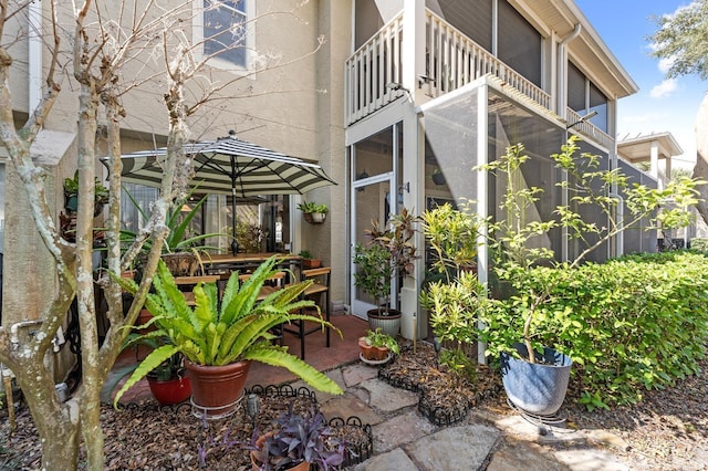 exterior space with a balcony