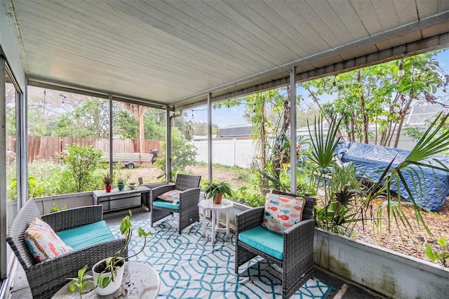 view of sunroom