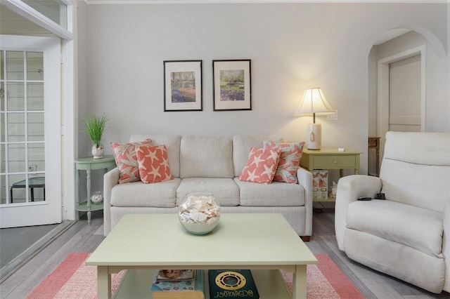 living room featuring wood finished floors