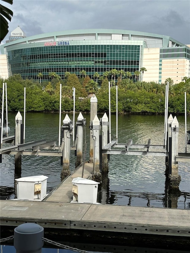 450 Knights Run Ave Unit 1704, Tampa, FL 33602 - dock area with boat lift and a water view