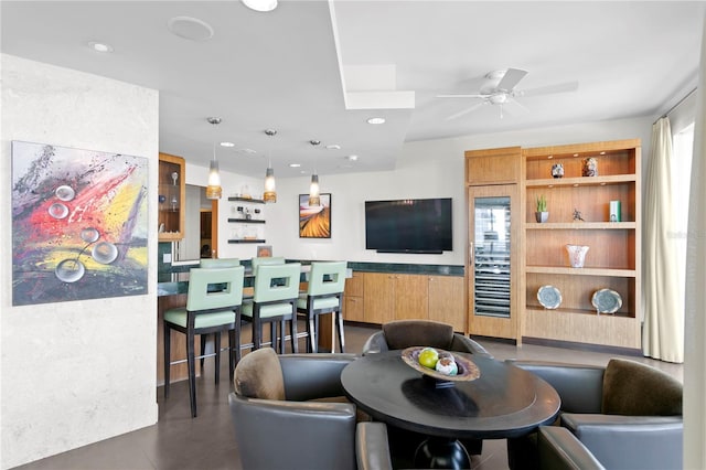 450 Knights Run Ave Unit 1704, Tampa, FL 33602 - living room featuring ceiling fan and recessed lighting