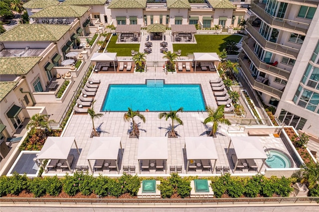 450 Knights Run Ave Unit 1704, Tampa, FL 33602 - aerial perspective of suburban area featuring a pool