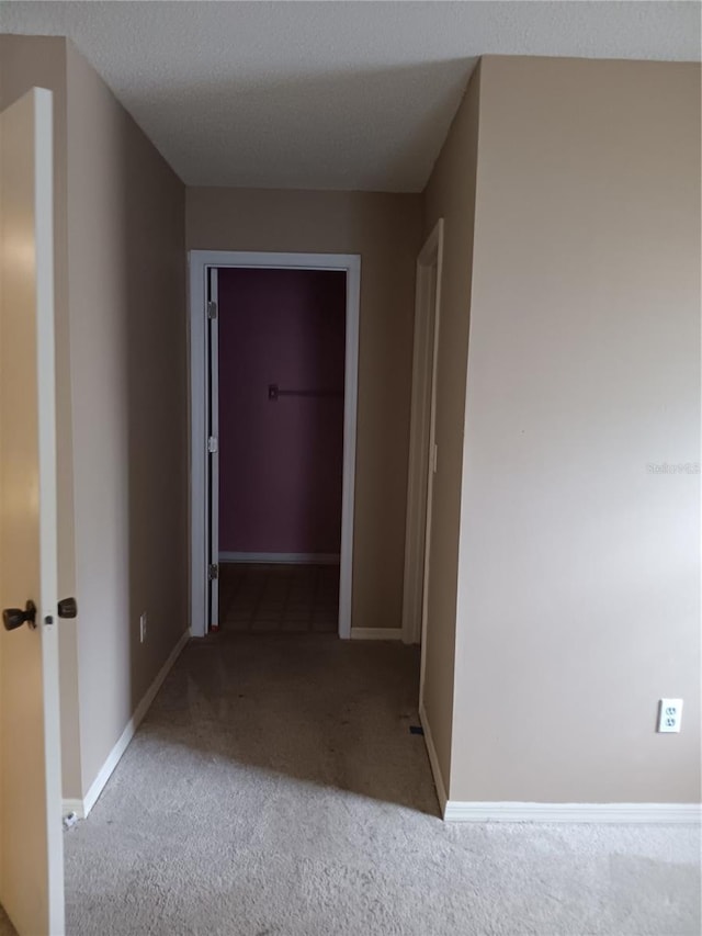 hallway with light carpet